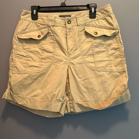 Lauren Ralph Lauren Pants - Lauren Ralph Lauren Women's Khaki Chino Shorts Size 10 Casual Summer